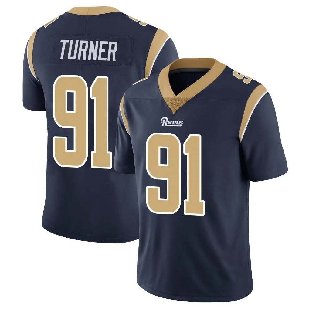 LA.Rams #91 Kobie Turner Player Navy Limited Vapor Untouchable Home Game Odoa Stitched Jerseys