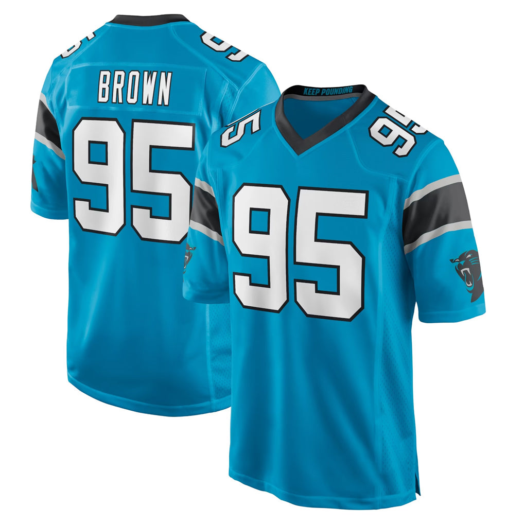 C.Panthers #95 Derrick Brown Player Blue Game Odoa Stitched Jerseys