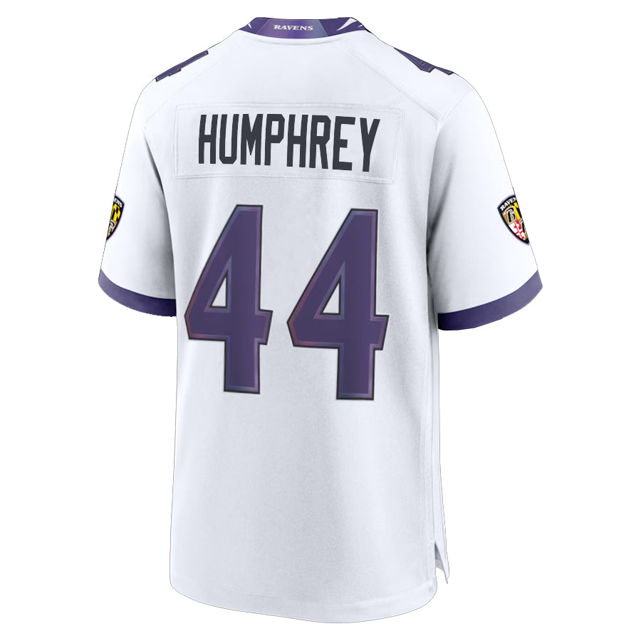 B.Ravens #44 Marlon Humphrey Player White Home Game Odoa Stitched Jerseys