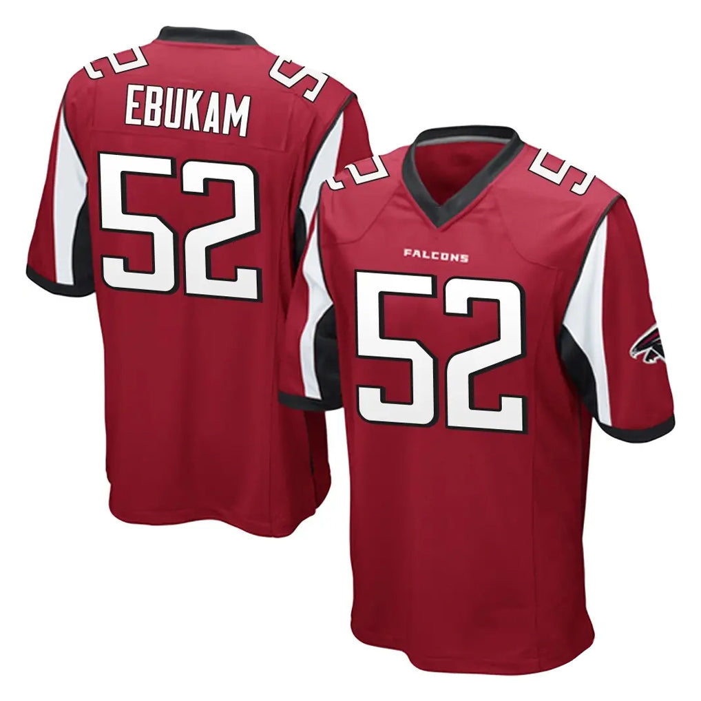 A.Falcons #52 Samson Ebukam Player Red Color Vapor Home Game Odoa Stitched Jerseys