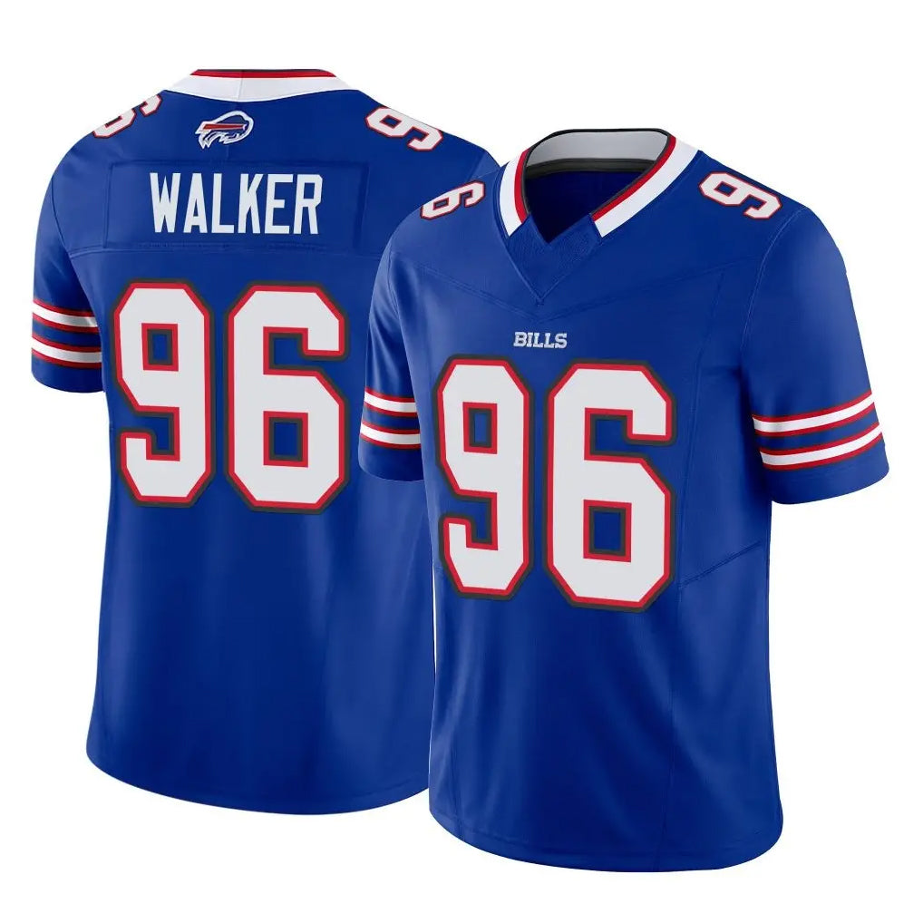 B.Bills #96 Deone Walker Player Royal Vapor F.U.S.E. Limited Home Game Odoa Stitched Jerseys