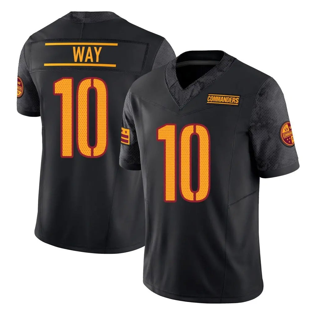 W.Commanders #10 Tress Way Player Black Limited Vapor F.U.S.E. Home Game Odoa Stitched Jerseys