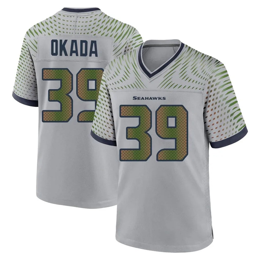 S.Seahawks #39 Ty Okada Player Grey 2025 Rivalries Collection Home Game Odoa Stitched Jerseys