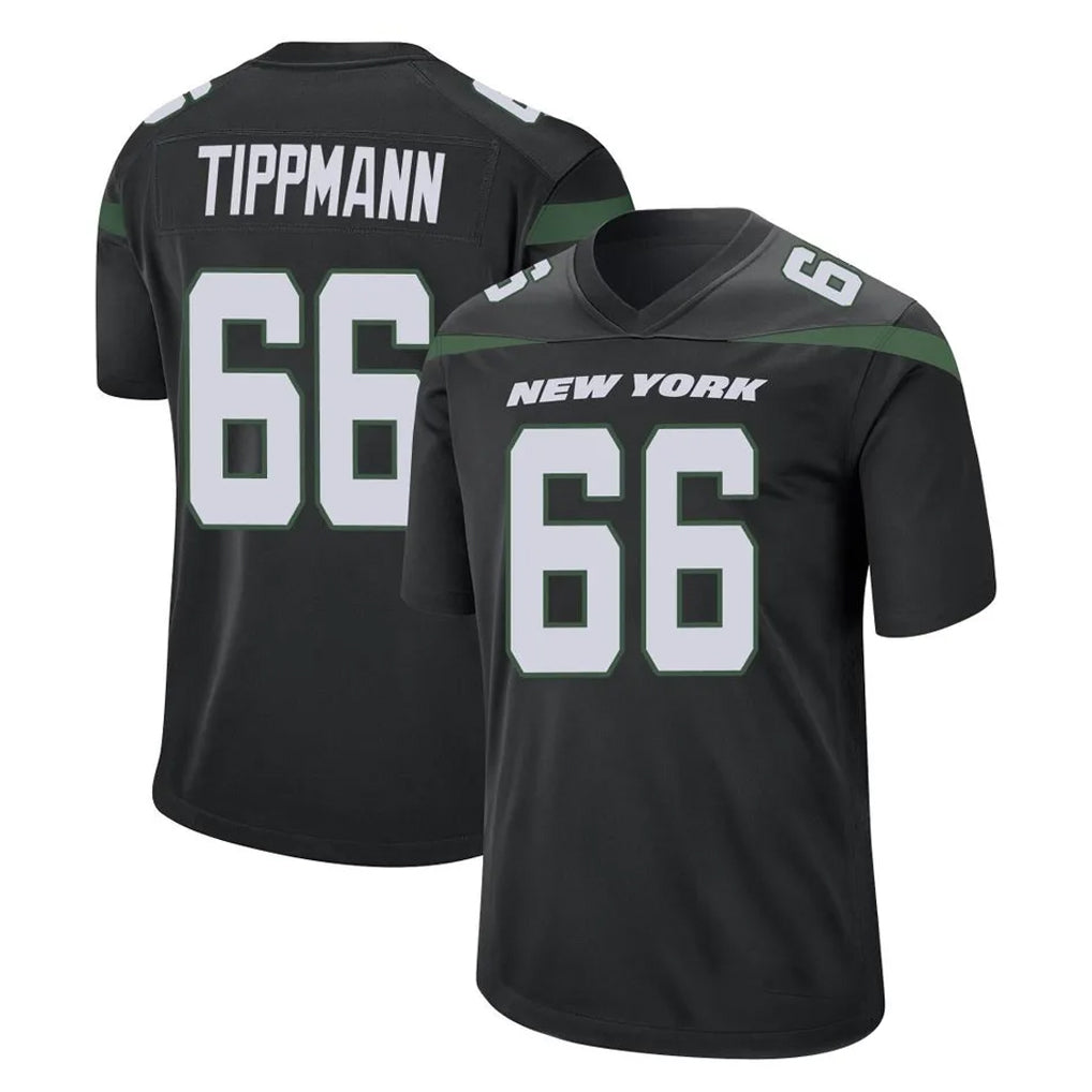 NY.Jets #66 Joe Tippmann Player Stealth Black Home Game Odoa Stitched Jerseys