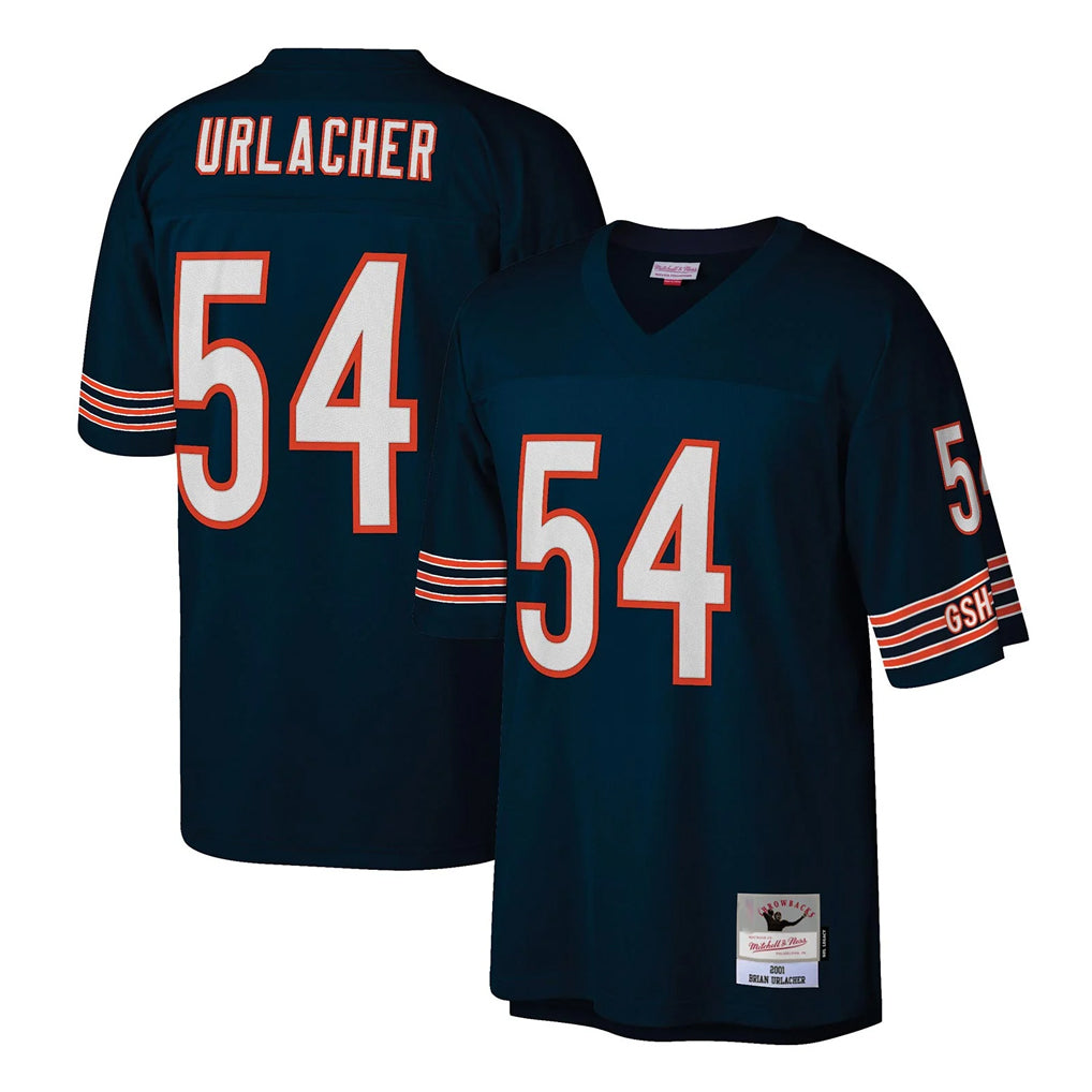 C.Bears #54 Brian Urlacher Player Navy Mitchell & Ness Legacy Replica Odoa Stitched Jerseys