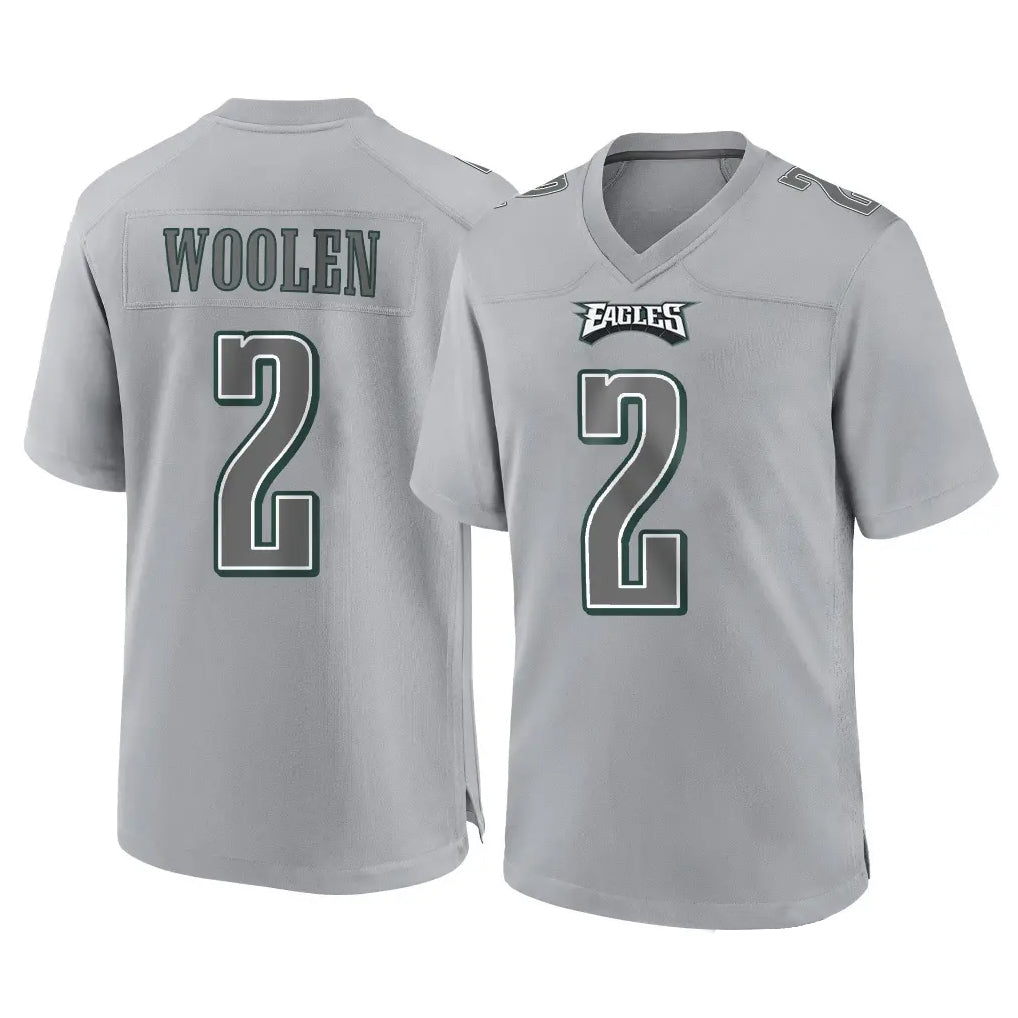 P.Eagles #2 Riq Woolen Player Gray Atmosphere Fashion Home Game Odoa Stitched Jerseys
