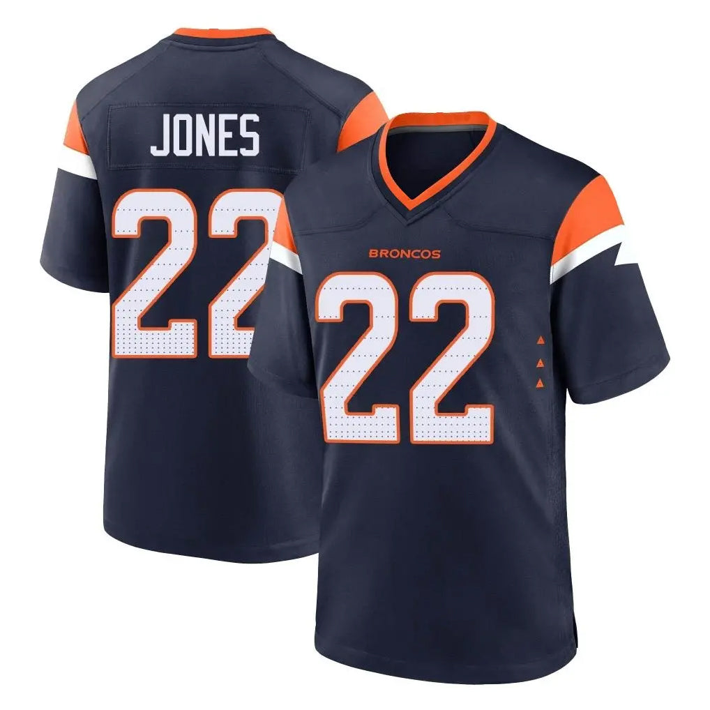D.Broncos #22 Brandon Jones Player Navy Home Game Odoa Stitched Jerseys