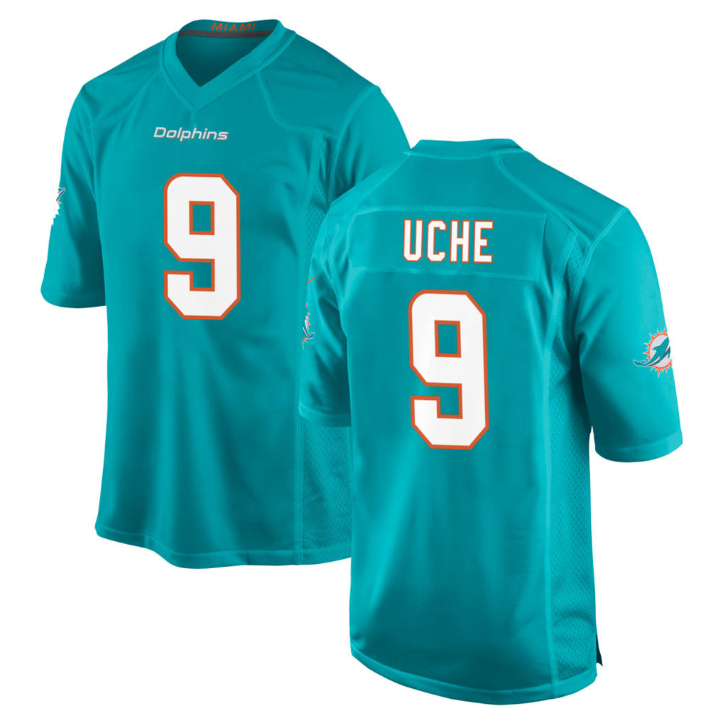 M.Dolphins #9 Joshua Uche Player Aqua Home Game Odoa Stitched Jerseys