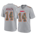 KC.Chiefs #14 Matt Araiza Player Gray Atmosphere Fashion Game Odoa Stitched Jerseys