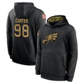 P.Eagles #98 Jalen Carter Player Black Salute to Service Hoodies Limited Game Odoa Stitched Jerseys
