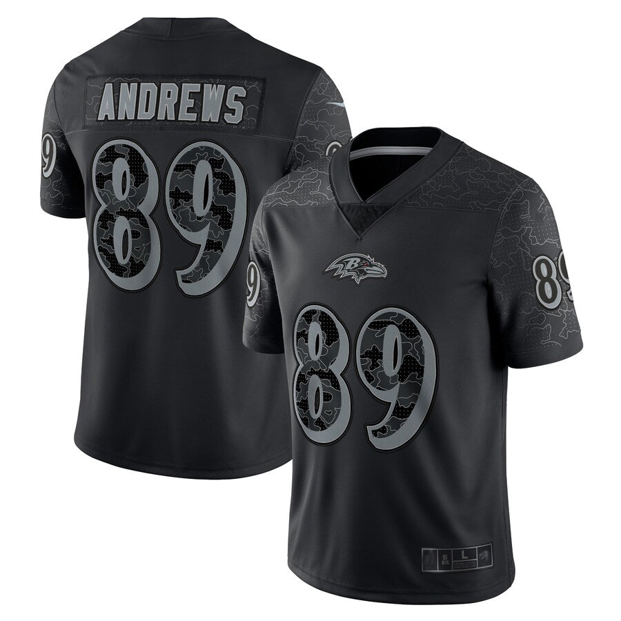B.Ravens #89 Mark Andrews Player Black RFLCTV Limited Odoa Stitched Jerseys