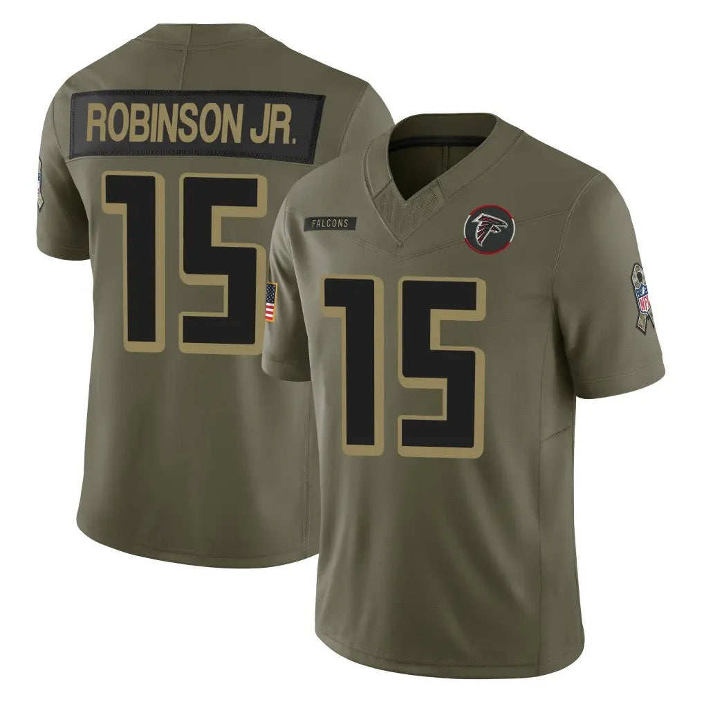 A.Falcons #15 Brian Robinson Player Olive Salute To Service Limited Home Game Odoa Stitched Jerseys