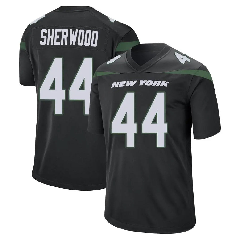 NY.Jets #44 Jamien Sherwood Player Stealth Black Home Game Odoa Stitched Jerseys