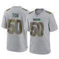 GB.Packers #50 Zach Tom Player Gray Atmosphere Fashion Home Game Odoa Stitched Jerseys