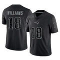 NE.Patriots #18 Kyle Williams Player Black Reflective LImited Home Game Odoa Stitched Jerseys