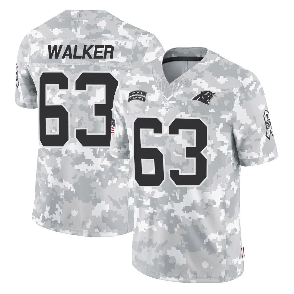 C.Panthers #63 Rasheed Walker Player Arctic Camo Salute to Service Limited Game Odoa Stitched Jerseys