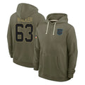 C.Panthers #63 Rasheed Walker Player Olive Salute to Service Hoodies Game Odoa Stitched Jerseys