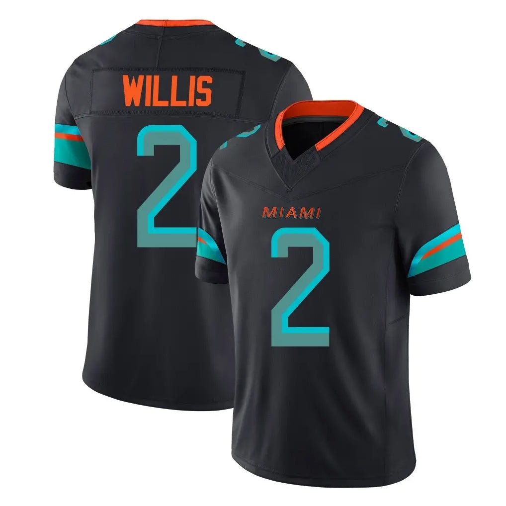 M.Dolphins #2 Malik Willis Player Black Limited Pitch Rivalries Collection Home Game Odoa Stitched Jerseys