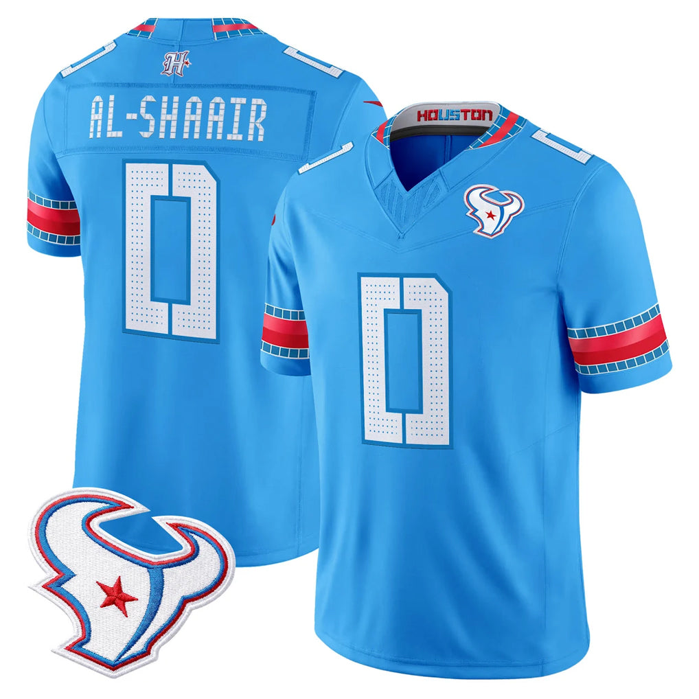 H.Texans #0 Azeez Al-Shaair Player Blue 2026 Rivalries Vapor Limited Home Game Odoa Stitched jerseys