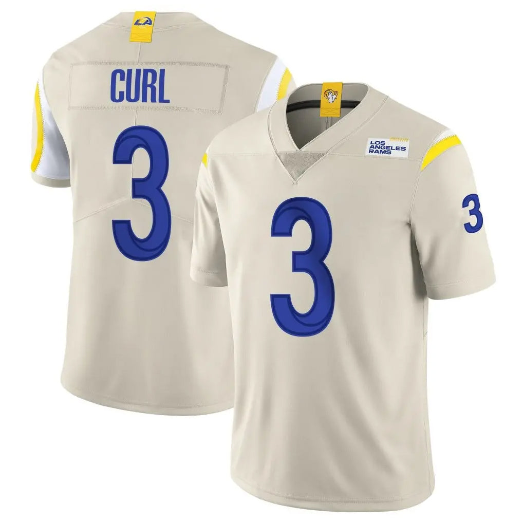 LA.Rams #3 Kam Curl Player Bone Limited Vapor Home Game Odoa Stitched Jerseys