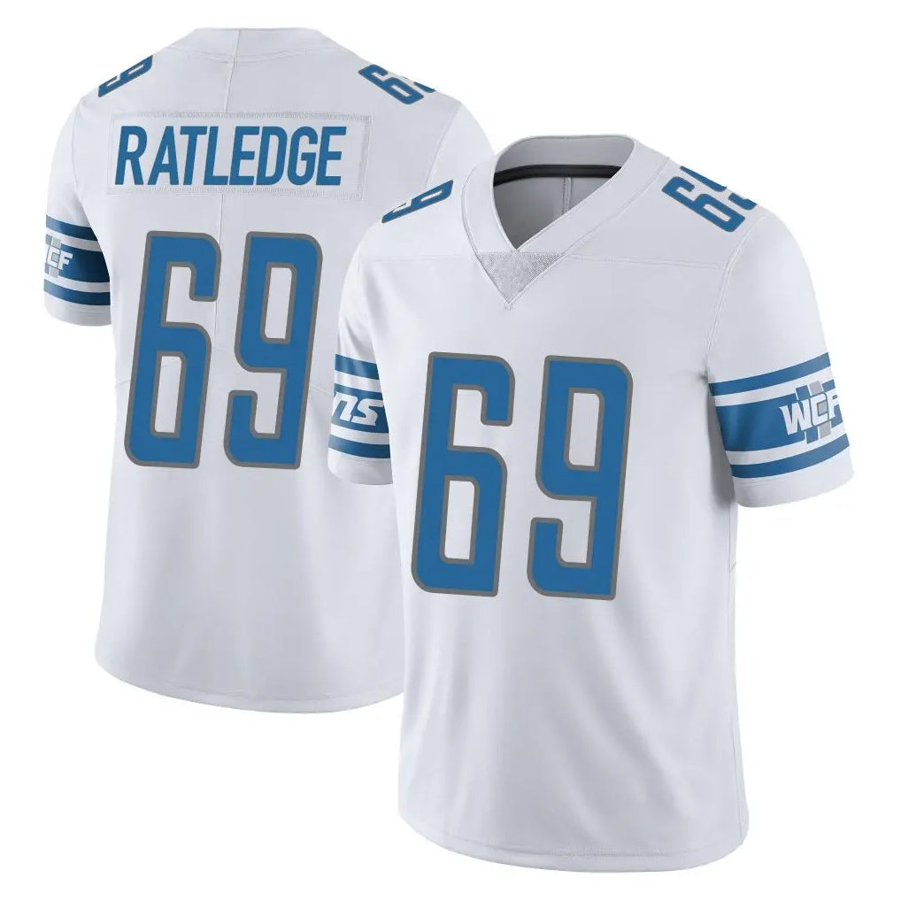 D.Lions #69 Tate Ratledge Player White Limited Vapor Untouchable Home Game Odoa Stitched Jerseys