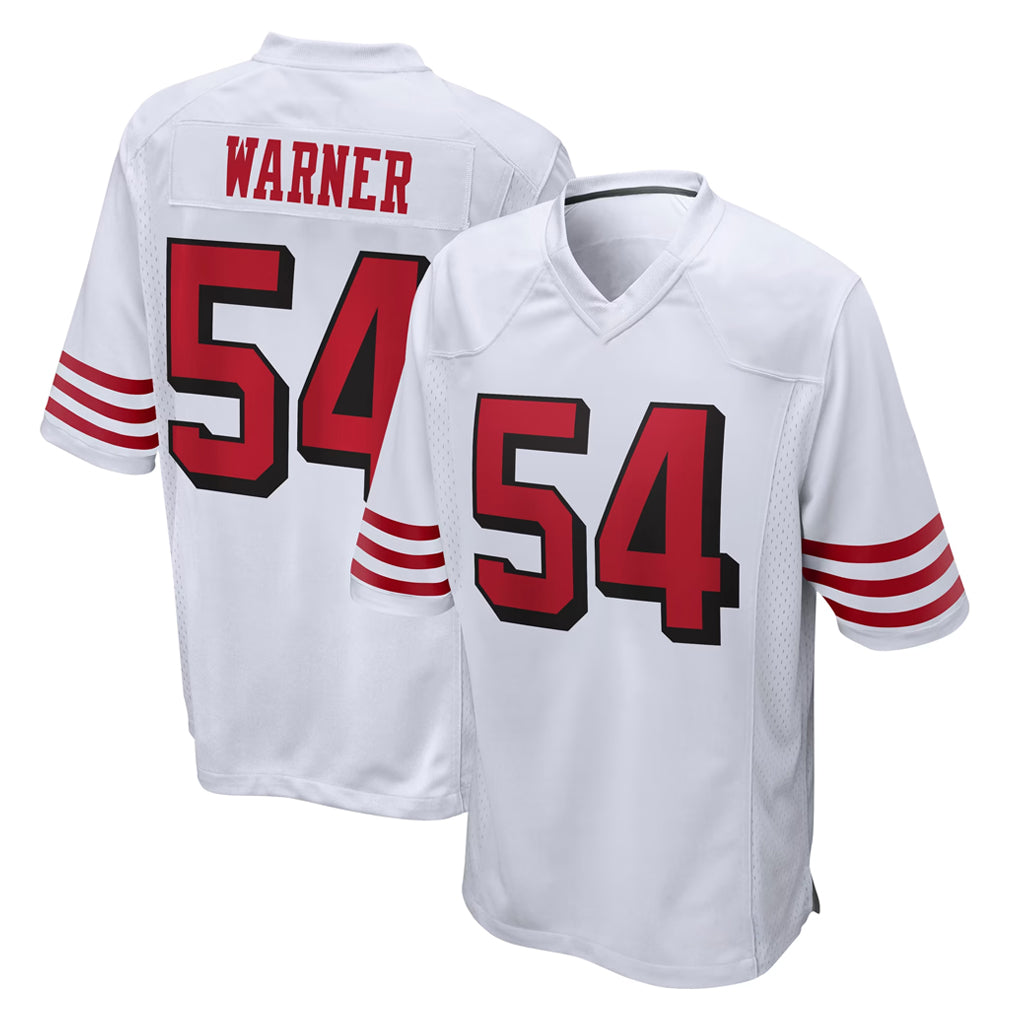SF.49ers #54 Fred Warner Player White Limited Home Game Odoa Stitched Jerseys