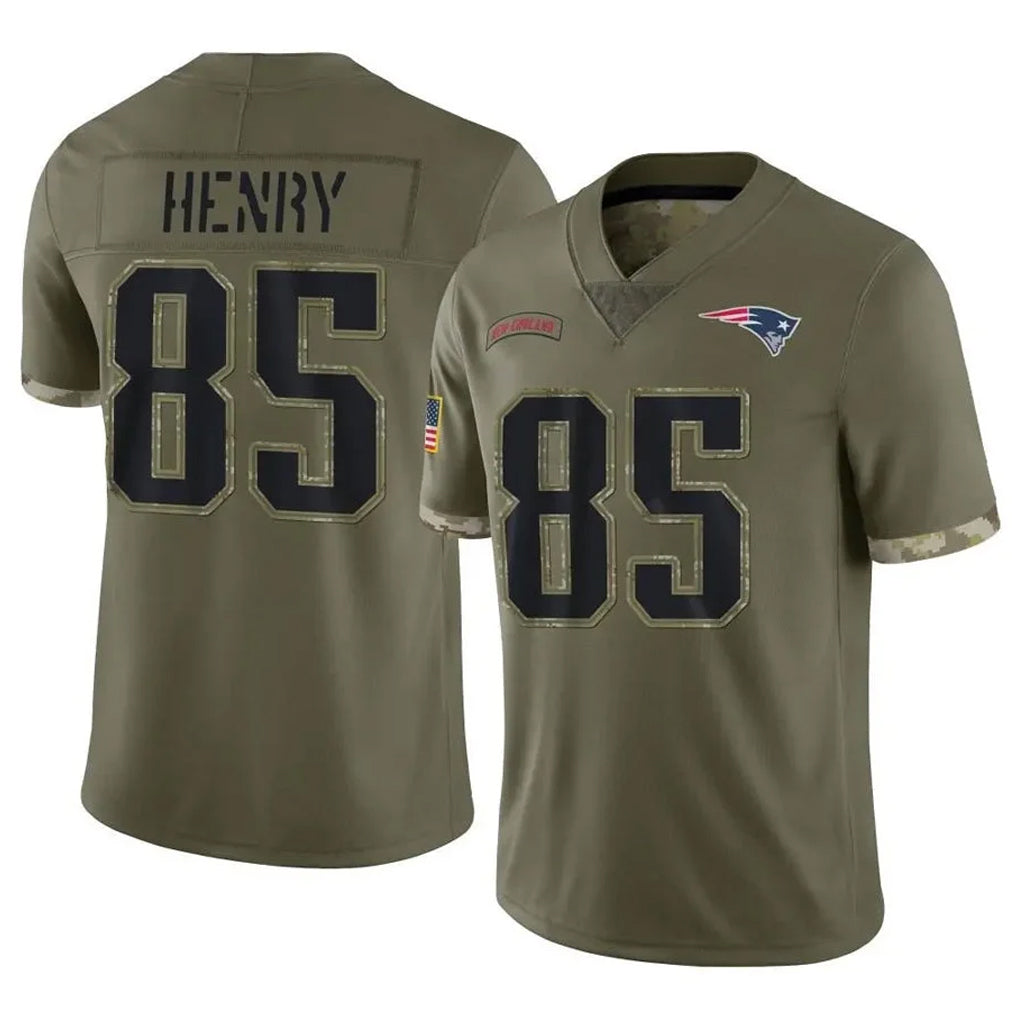 NE.Patriots #85 Hunter Henry Player Olive Salute To Service Limited Odoa Stitched Jerseys