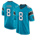 C.Panthers #8 Jaycee Horn Player Blue Game Odoa Stitched Jerseys