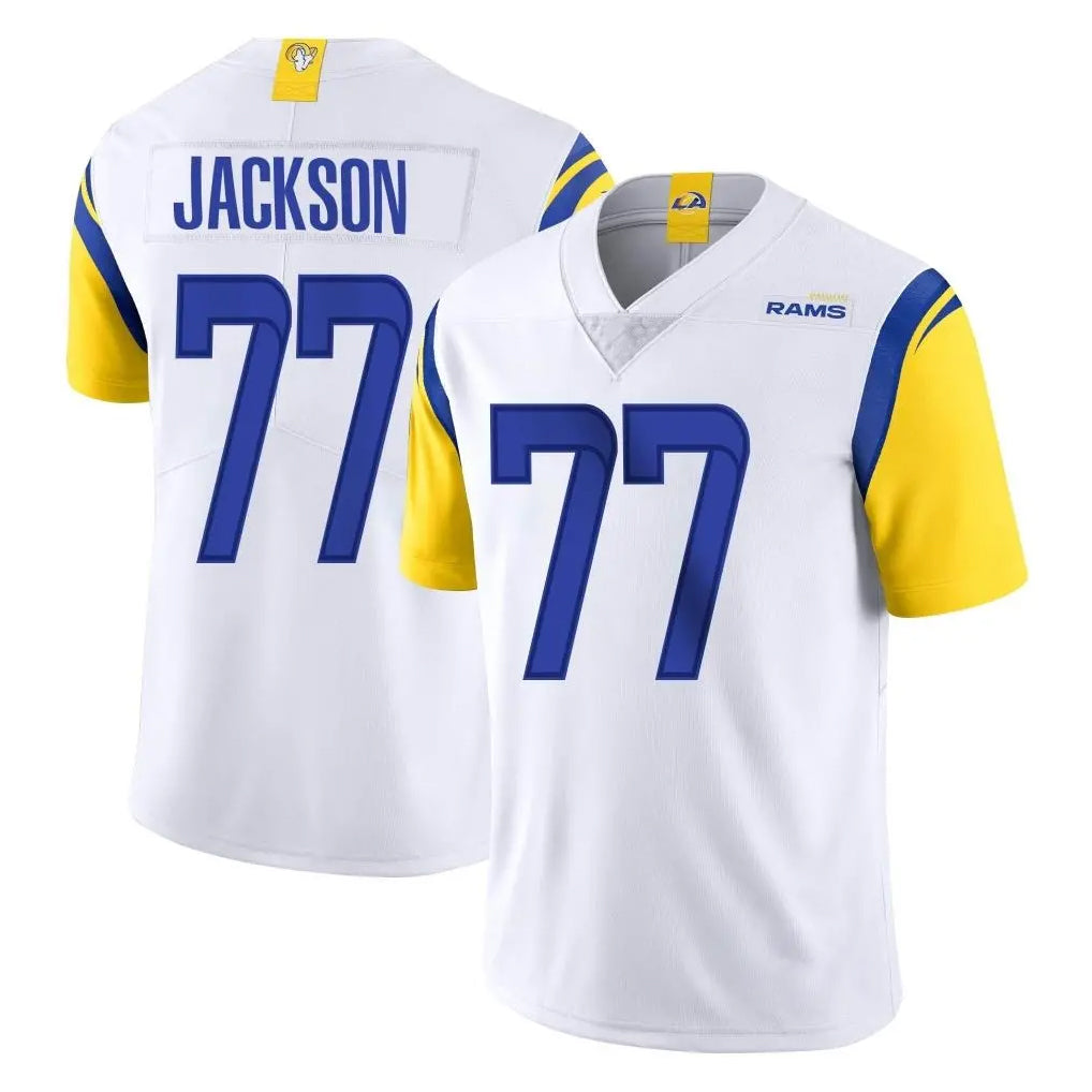 LA.Rams #77 Alaric Jackson Player White Limited Vapor Untouchable Home Game Odoa Stitched Jerseys