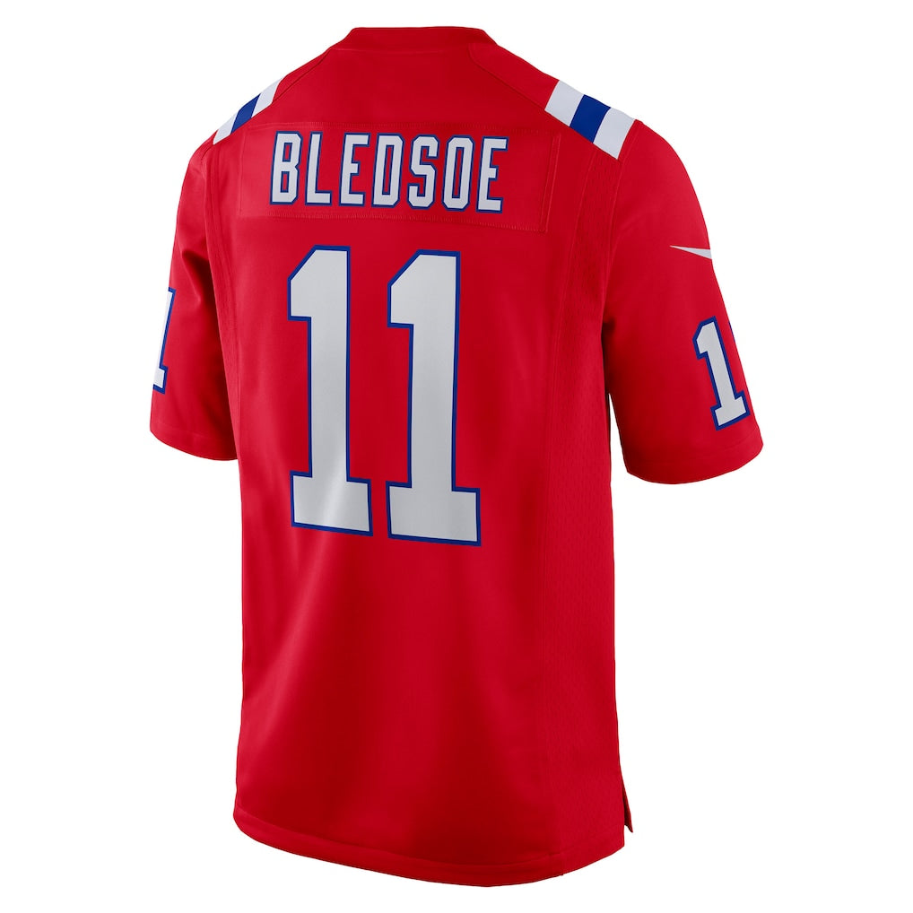Odoa NE.Patriots #11 Drew Bledsoe Red Retired Player Alternate Game Jersey