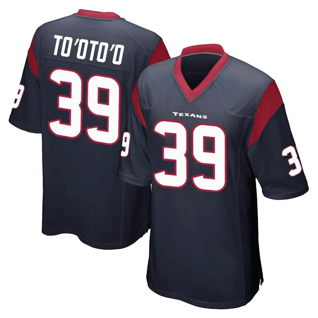 H.Texans #39 Henry To'oTo'o Player Navy Home Game Odoa Stitched Jerseys