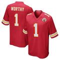 KC.Chiefs #1 Xavier Worthy Player Red Home Game Odoa Stitched Jerseys