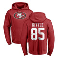 SF.49ers #85 George Kittle Player Red LOGO Pullover Hoodies Home Game Odoa Stitched Jerseys