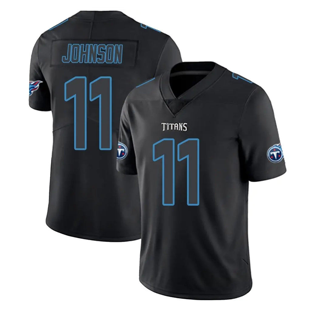 T.Titans #11 Jermaine Johnson II Player Black Impact Limited Home Game Odoa Stitched Jerseys