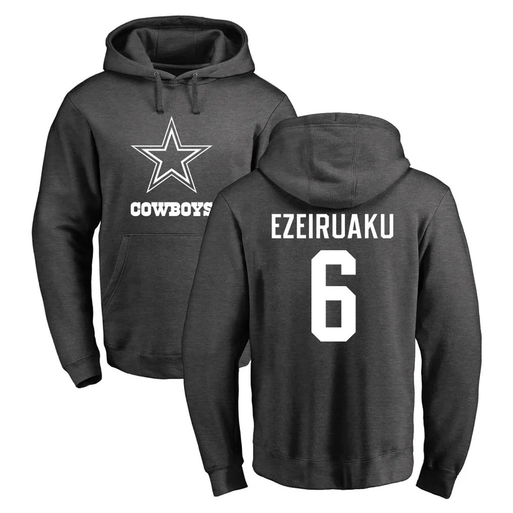 D.Cowboys #6 Donovan Ezeiruaku Player Ash One Color Pullover Hoodie Limited Odoa Stitched Jerseys