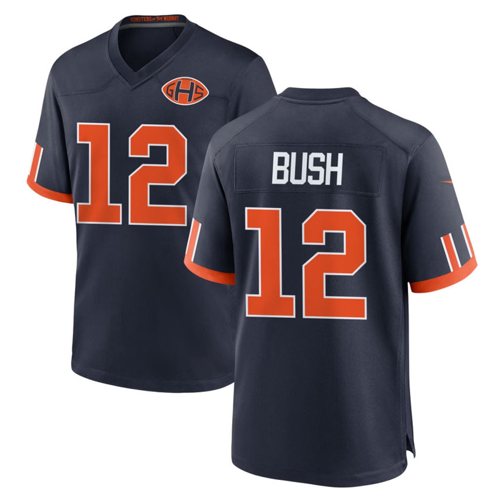 C.Bears #12 Devin Bush Player Navy 2026 Rivalries Collection Home Game Odoa Stitched Jerseys