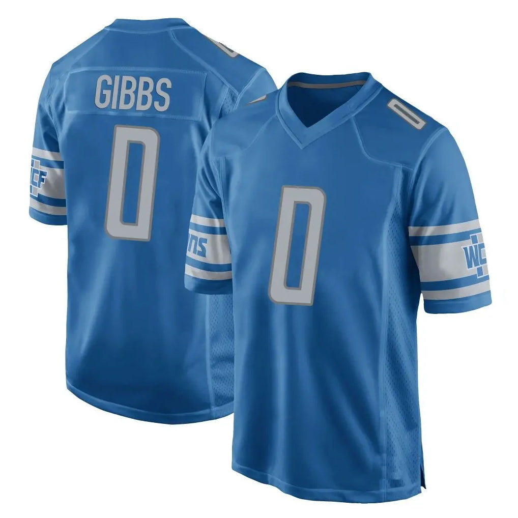 D.Lions #0 Jahmyr Gibbs Player Blue Home Game Odoa Stitched Jerseys