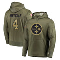 P.Steelers #4 DK Metcalf Player Olive Salute to Service Pullover Hoodie Home Game Odoa Stitched Jerseys