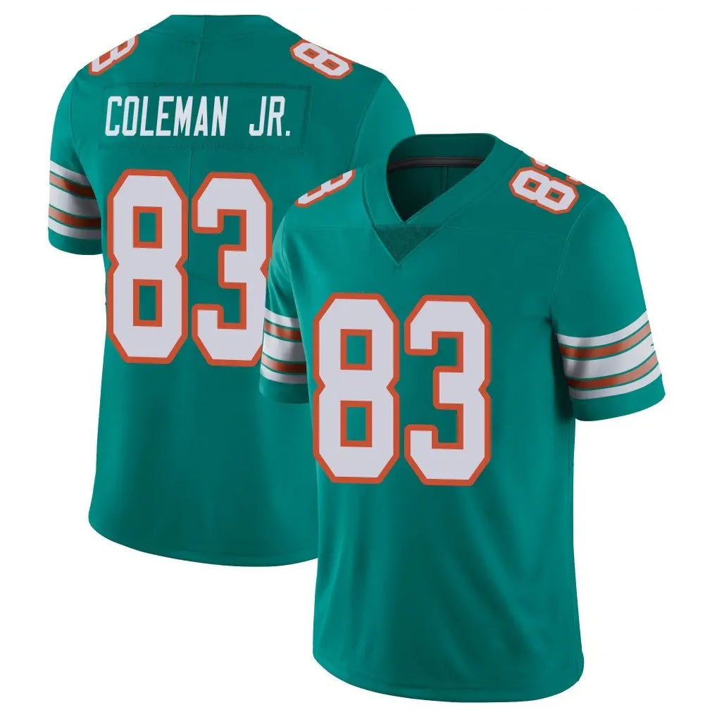 M.Dolphins #83 Kevin Coleman Jr. Player Aqua Limited Alternate Vapor Untouchable Home Game Odoa Stitched Jerseys