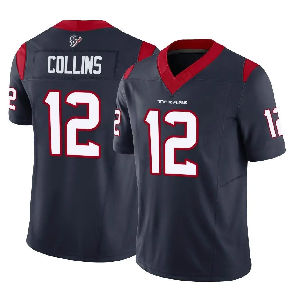 H.Texans #12 Nico Collins Player Navy Limited Vapor F.U.S.E. Home Game Odoa Stitched Jerseys