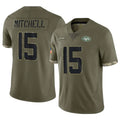 NY.Jets #15 Adonai Mitchell Player Olive Salute To Service Limited Odoa Stitched Jerseys
