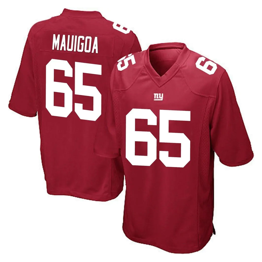 NY.Giants #65 Francis Mauigoa Player Red Home Game Odoa Stitched Jerseys