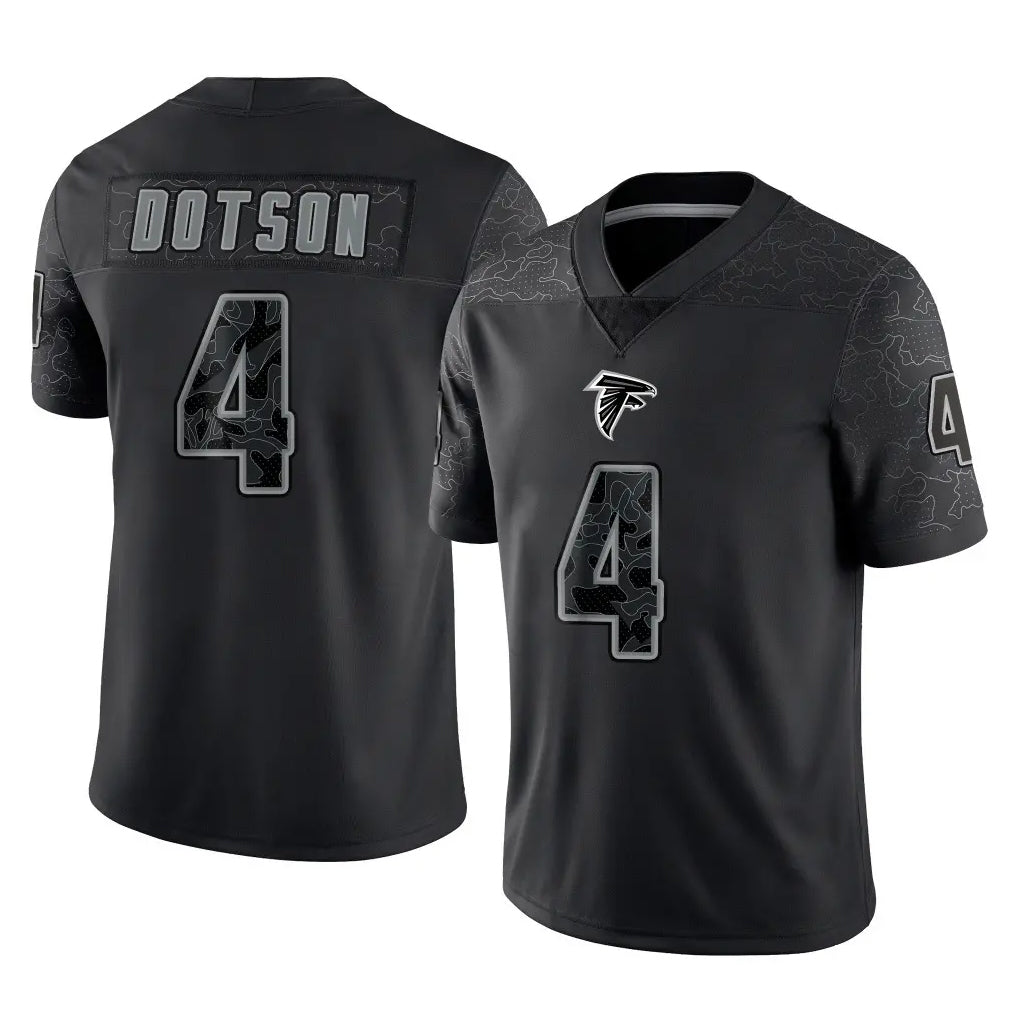 A.Falcons #4 Jahan Dotson Player Black RFLCTV Limited Game Odoa Stitched Jerseys