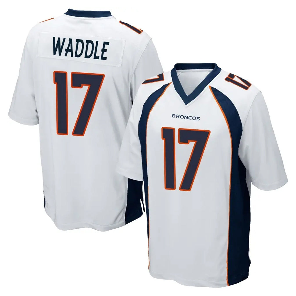 D.Broncos #17 Jaylen Waddle Player White Game Odoa Stitched Jerseys