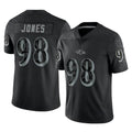 B.Ravens #98 Travis Jones Player Black REFLECTIVE Limited Odoa Stitched Jerseys
