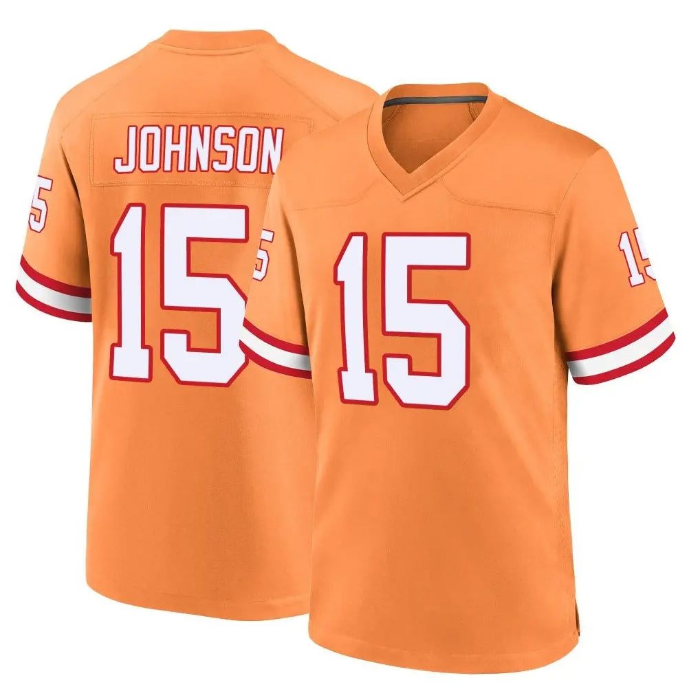 TB.Buccaneers #15 Tez Johnson Player Orange Throwback Home Game Odoa Stitched Jerseys