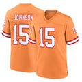 TB.Buccaneers #15 Tez Johnson Player Orange Throwback Home Game Odoa Stitched Jerseys