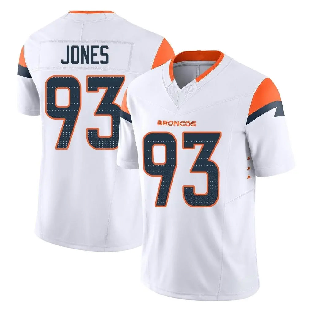 D.Broncos #93 D.J. Jones Player White Limited Vapor F.U.S.E. Home Game Odoa Stitched Jerseys