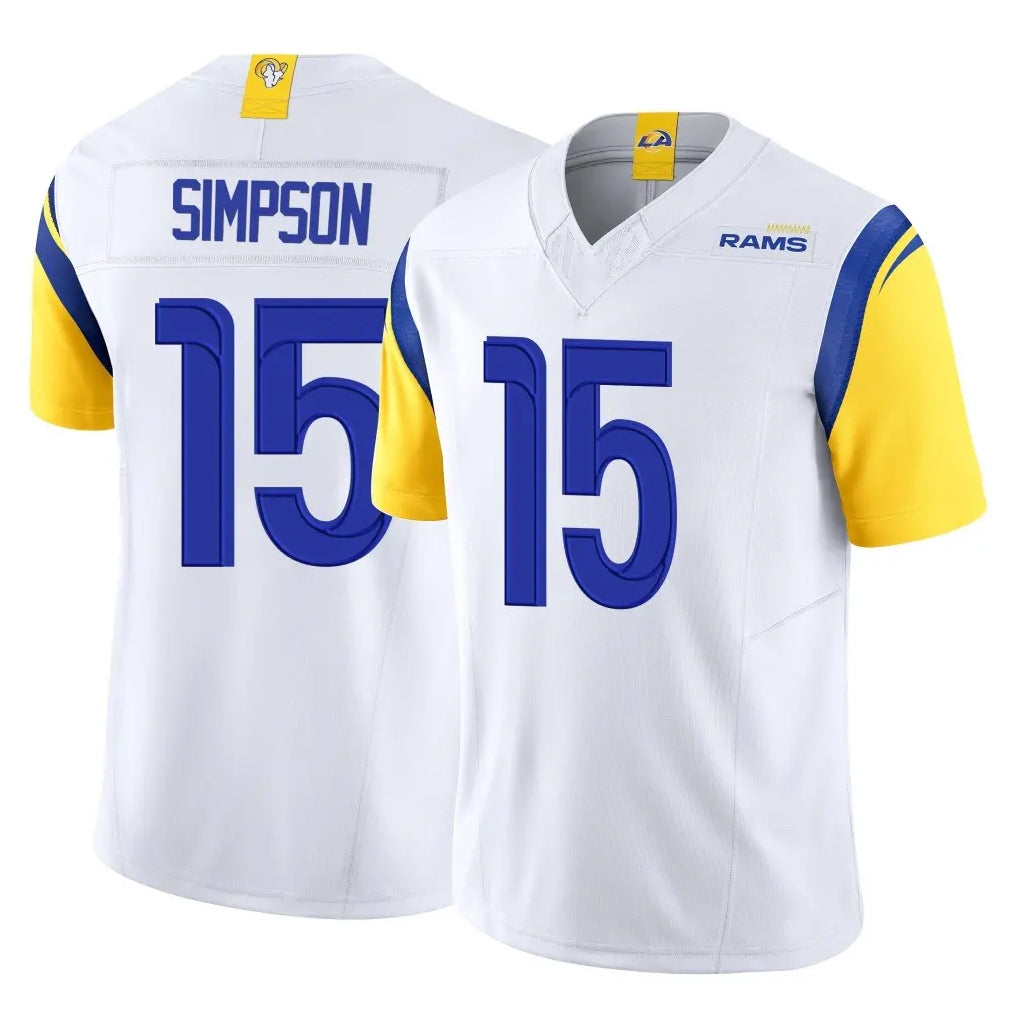 LA.Rams #15 Ty Simpson Player White Limited Vapor F.U.S.E. Home Game Odoa Stitched Jerseys