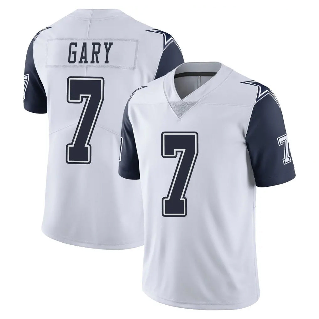 D.Cowboys #7 Rashan Gary Player White-Navy Limited Color Rush Vapor Untouchable Home Game Odoa Stitched Jerseys